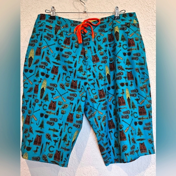 Chive Men's Board Shorts Size Large w/Zip Pocket - Picture 1 of 6